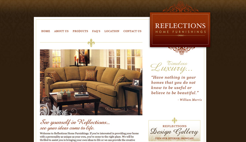 Reflections Home Furnishings Website