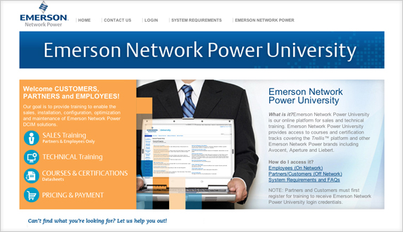 Emerson Network Power University Website Design